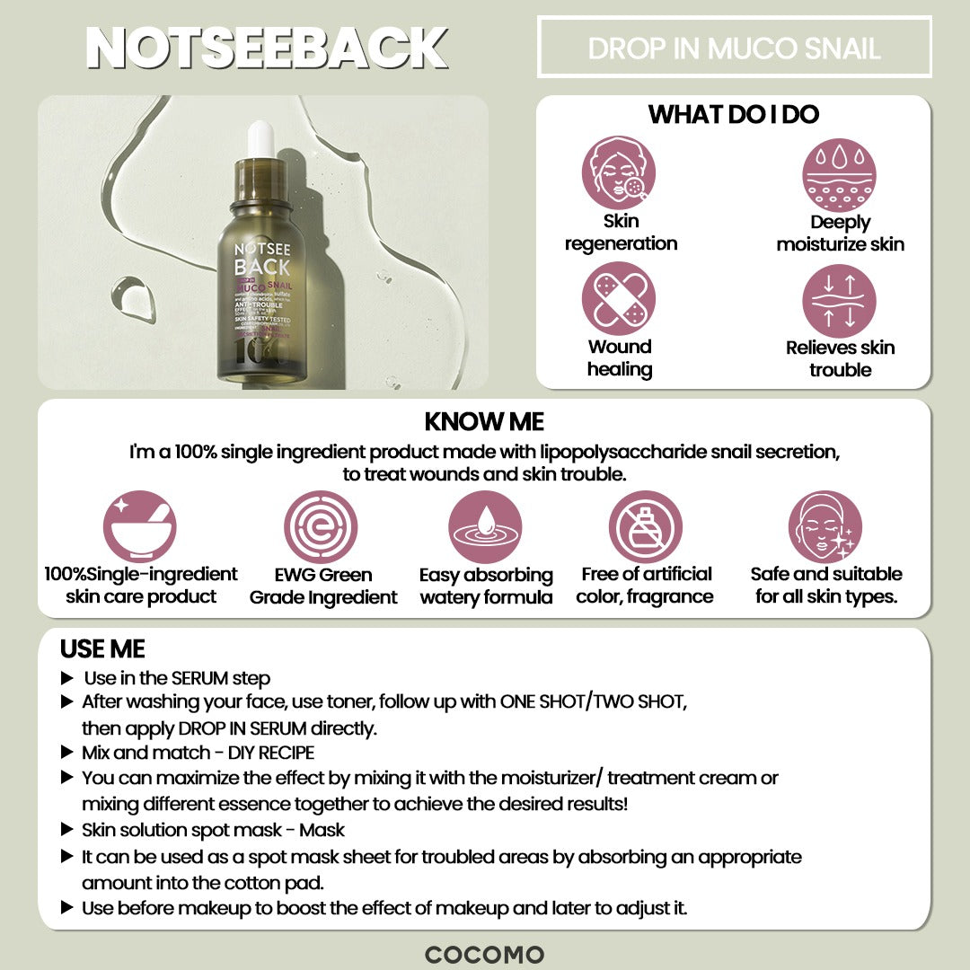 NOTSEEBACK Drop In Muco Snail 50ML